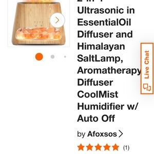 2-in-1 Ultrasonic Diffuser & Himalayan Salt Lamp in Light Wood Finish